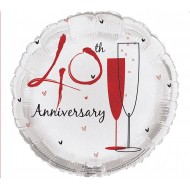 Happy 40th Anniversary Champagne Glass Balloon
